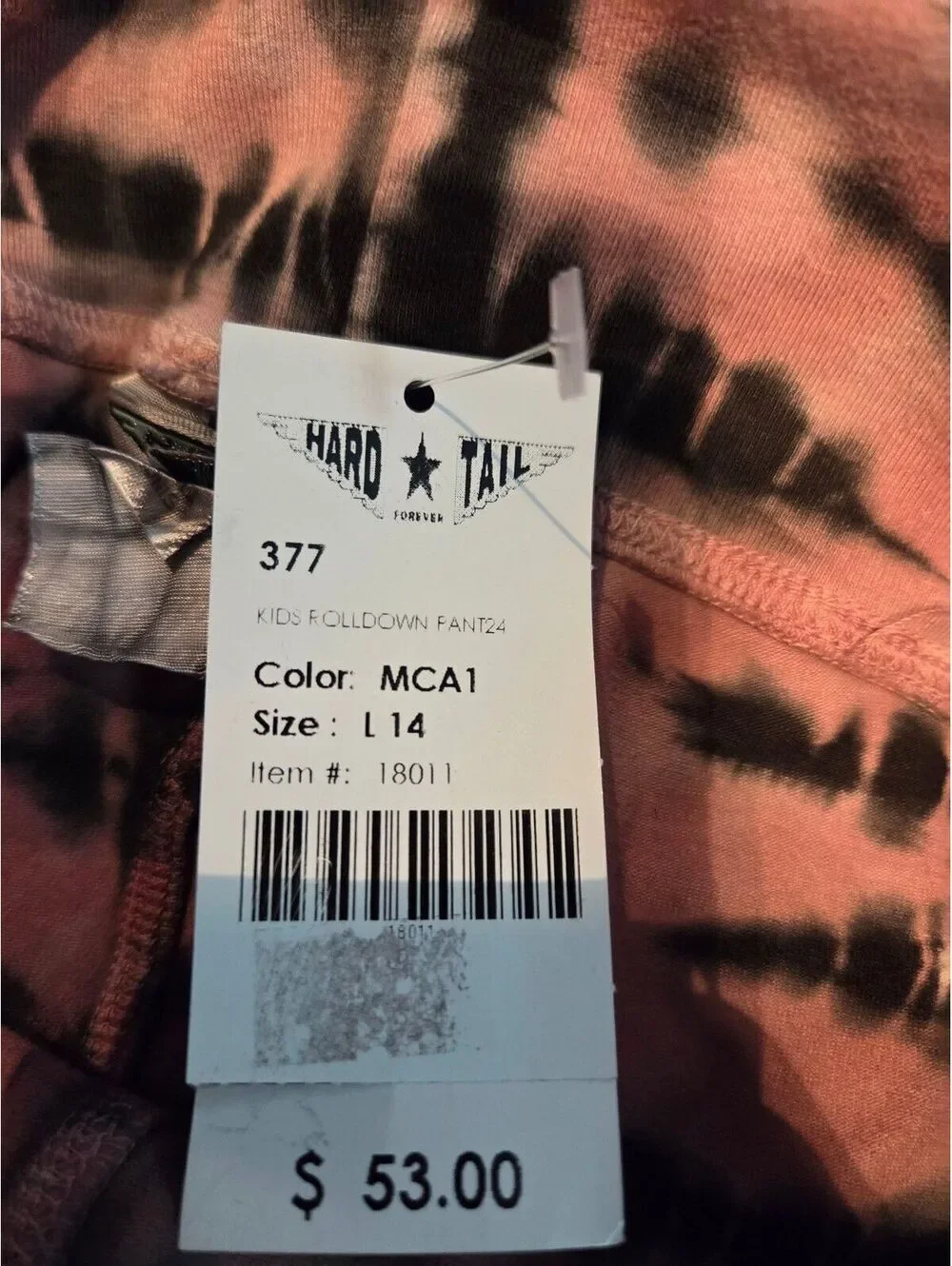 Hard Tail Tie-Dye Pattern Flared Pants with Stretch Waistband Girls NWT $53